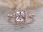 1.25 Carat Princess Cut Morganite and Diamond Engagement Ring Art Deco Design in Rose Gold