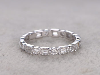 .50 Carat Round Cut Diamond Wedding Ring Band for Women in White Gold