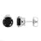 2 Carat Round Cut Black Diamond 4 Prong Stud Earrings in White Gold