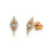 .50 Carat Round Cut Diamond Cluster Stud Earrings in Rose Gold