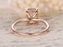 1.25 Carat Emerald Cut Morganite and Diamond Engagement Ring in Rose Gold