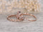 Antique 1.50 Carat Art Deco Oval Cut Morganite and Diamond Bridal Ring Set in Rose Gold