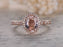 1.50 Carat Art Deco Oval Cut Morganite and Diamond Halo Engagement Ring in Rose Gold
