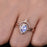 Antique 1.50 Carat Pear Shape Rainbow Moonstone and Diamond Halo Wedding Set in Rose Gold