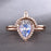 Antique 1.50 Carat Pear Shape Rainbow Moonstone and Diamond Halo Wedding Set in Rose Gold