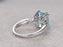 7 Stone 1.25 Carat Emerald Cut Aquamarine and Diamond Engagement Ring in White Gold