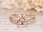 1.50 Carat Cushion Cut Morganite and Diamond Split Shank Engagement Ring in Rose Gold