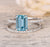 Bestselling 1.5 Carat Emerald Cut Aquamarine and Diamond Wedding Ring Set in White Gold