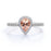 1.25 Carat Pink Pear Shaped Morganite and Diamond Halo Engraved Band Engagement Ring in Rose Gold