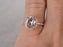 Huge 2 Carat Oval Cut Morganite and Diamond Halo Wedding Ring in Rose Gold