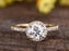 Beautiful Art Deco 1.50 Carat Round Cut Moissanite and Diamond Halo Engagement Ring in 9k Rose Gold