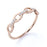 12 Stone Chain Link Stacking Wedding Ring with Square Cut Diamonds in Rose Gold