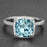 Perfect 1.50 Carat cushion cut Aquamarine and Diamond Engagement Ring in White Gold
