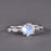 Four Prong 1.25 Carat Round Cut Blue Moonstone and Diamond Art Deco Engagement Ring in White Gold