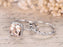 2 Carat Art Deco Cushion Cut Morganite and Diamond Wedding Ring Set in White Gold