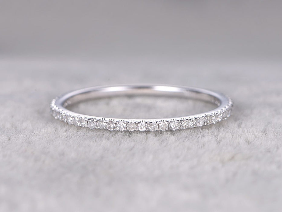 .25 Carat Round Cut Diamond Wedding Ring Band Semi Eternity in White Gold