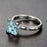 1.25 Carat Princess Cut Aquamarine and Diamond solitaire Engagement Ring in White Gold