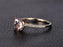 1.25 Carat Round Cut Morganite and Diamond Halo Engagement Ring in 9k Rose Gold