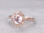 Art Deco 1.50 Carat Cushion Cut Morganite and Diamond Engagement Ring  in Rose Gold