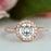 Classic 1.5 Carat Round Cut  Halo Engagement Ring in Rose Gold over Sterling Silver
