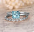 Bestselling Antique Design 1.25 Carat Aquamarine and Diamond Wedding Ring Set in White Gold