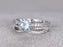 Antique 1.50 Carat Round Cut Aquamarine and Diamond Wedding Ring Set in White Gold