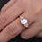 Elegant Bezel 1.50 Carat Round Cut Rainbow Moonstone and 6 Stone Diamond Engagement Ring in Rose Gold