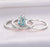 2.50 Carat Princess Cut Aquamarine and Diamond Halo Trio Wedding Ring Set with Engagement Ring and 2 Wedding Bands in White Gold