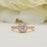 Classic 1 Carat Round Cut Square Halo Engagement Ring in Rose Gold over Sterling Silver