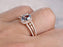 Split shank 1.50 Carat Aquamarine and Diamond Halo Engagement Ring in Rose Gold