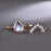Vintage 1.25 Carat Pear Shape Blue Moonstone and Diamond Wedding Set with Crown Band in Rose Gold