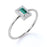 Halo Set Emerald Stacking Ring in White Gold