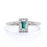 Halo Set Emerald Stacking Ring in White Gold