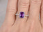 2 Carat Emerald Cut Purple Amethyst and Diamond Halo Engagement Ring in White Gold