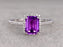 2 Carat Emerald Cut Purple Amethyst and Diamond Halo Engagement Ring in White Gold