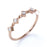 5 Stone Chain Link Stacking Wedding Ring with Square Cut Diamonds in Rose Gold