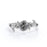 1 Carat Round Cut Natural Salt and Pepper Diamond Leaf Design Engagement Ring in White Gold