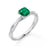 1.50 Carat Cushion Cut Dark Green Emerald & Diamond May Birthstone Infinity Engagement Ring in White Gold