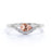 Unique 1.5 Carat Pink Teardrop Morganite Curved Band October Birthstone Ring in Rose Gold