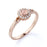 Antique 0.75 Carat Bezel Set Round Morganite & Diamond Halo Wedding Ring in Rose Gold