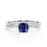 1.50 Carat Cushion Cut Genuine Ceylon Blue Sapphire & Diamond September Birthstone Infinity Engagement Ring in White Gold