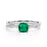 1.50 Carat Cushion Cut Dark Green Emerald & Diamond May Birthstone Infinity Engagement Ring in White Gold