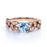 Vintage 1.9 Carat Round Aquamarine & Diamond March Birthstone Engagement Ring in White Gold