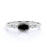 1.5 Carat Vintage Milgrain Set Oval Cut Black Diamond and White Diamond 6 Prong Engagement Ring in White Gold