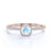 0.75 Carat Genuine Rainbow Moonstone & Diamond Cluster Halo Wedding Ring in Rose Gold