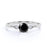 1.25 Carat Vintage 3 Stone Round Black Diamond and White Diamond Milgrain Engagement Ring in White Gold