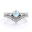 Vintage .83 Carat Round Rainbow Moonstone & Diamond Artdeco Bridal Ring Set in Rose Gold