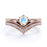 Vintage .83 Carat Round Rainbow Moonstone & Diamond Artdeco Bridal Ring Set in Rose Gold