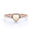 1.50 Carat Natural Vintage Heart Shaped Australian Opal and Diamond Milgrain 3 Stone Engagement Ring in Rose Gold
