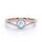 Vintage Round Rainbow Moonstone & Diamond Split Shank Engagement Ring in Rose Gold